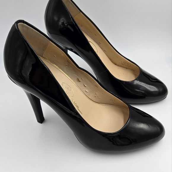 Jessica Simpson Pumps Heels Black Patent 5.5M 4" - Picture 9 of 11